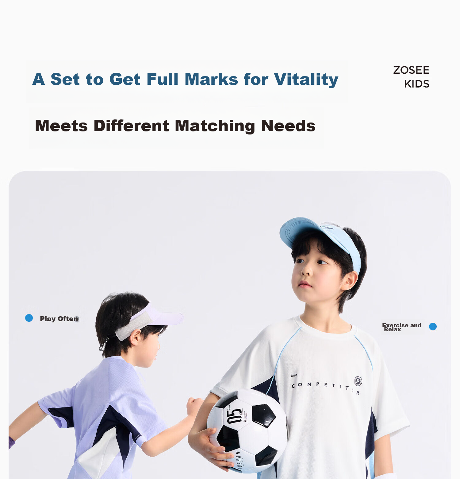 Zuo Xi Boys' Summer Sportswear Set A-Class 2026 Patchwork Mesh Quick-Dry Breathable White 150 15
